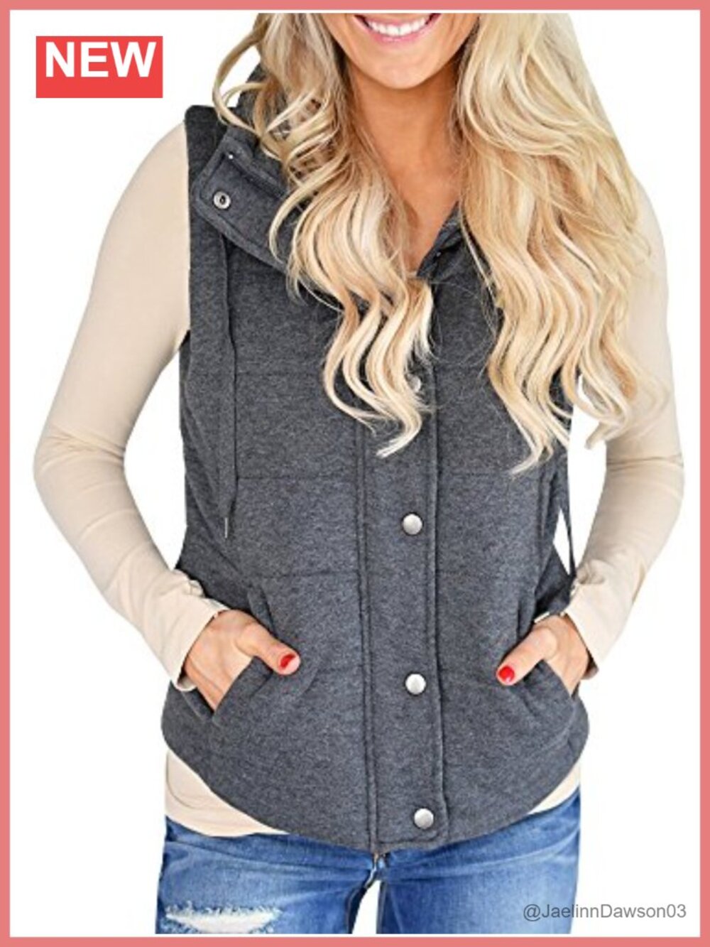 Quilted Puffer Vest Lightweight Sleeveless Zip Up Winter Outerwear